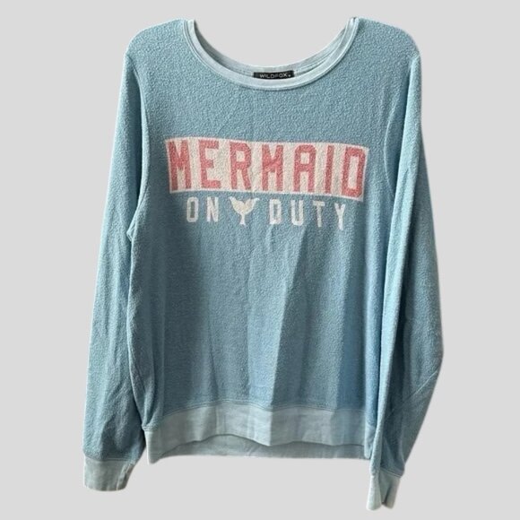 Wildfox Tops - WILDFOX Sweatshirt MERMAID ON DUTY Blue Medium